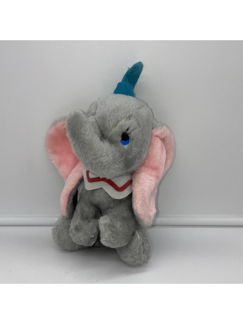 Vintage DUMBO Disneyland Plush Stuffed Animal 1980s 9” Made In Korea *FLAW*